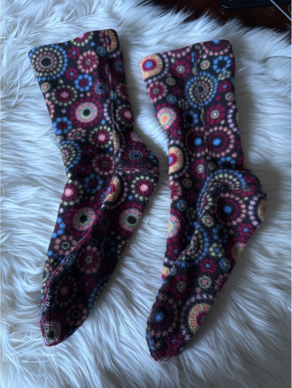 Cozy Multicolor Patterned Fleece Socks
